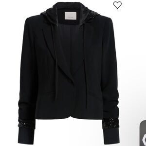 Cinq A Sept Khloe Black Sequin Trim Blazer size 0 excellent condition